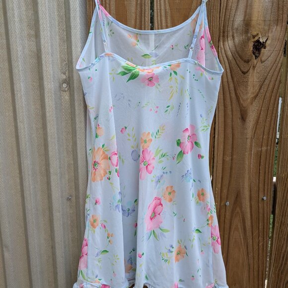Vintage Victoria Secret Sheer Floral Slip Body Con Dress M Whimsy 90's Y2K - Picture 4 of 4